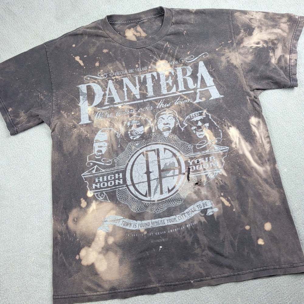 Custom Pantera T Shirt XL Mens Black Bleached Distressed DIY One of One Graphic